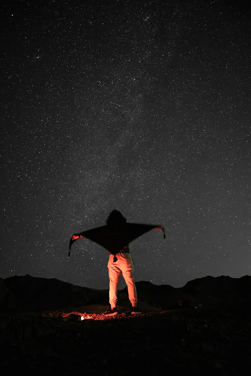 A guest photographed under the Milky Way